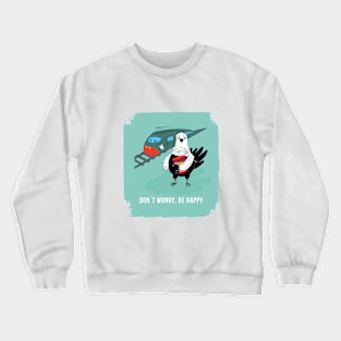 Delayed Departure: The Bird Misses the Train Crewneck Sweatshirt